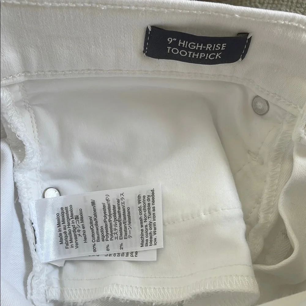 J. Crew Women's White Jeans (9” Toothpick High-Rise)